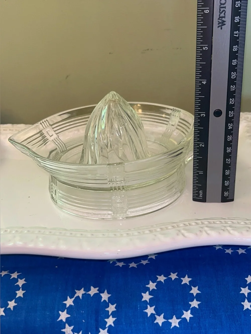 Vintage Hazel Atlas Clear Glass Citrus Juicer